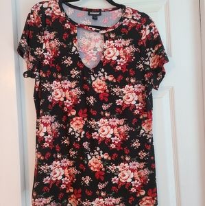 Joe Boxer Short Sleeve Floral T Shirt - 1X